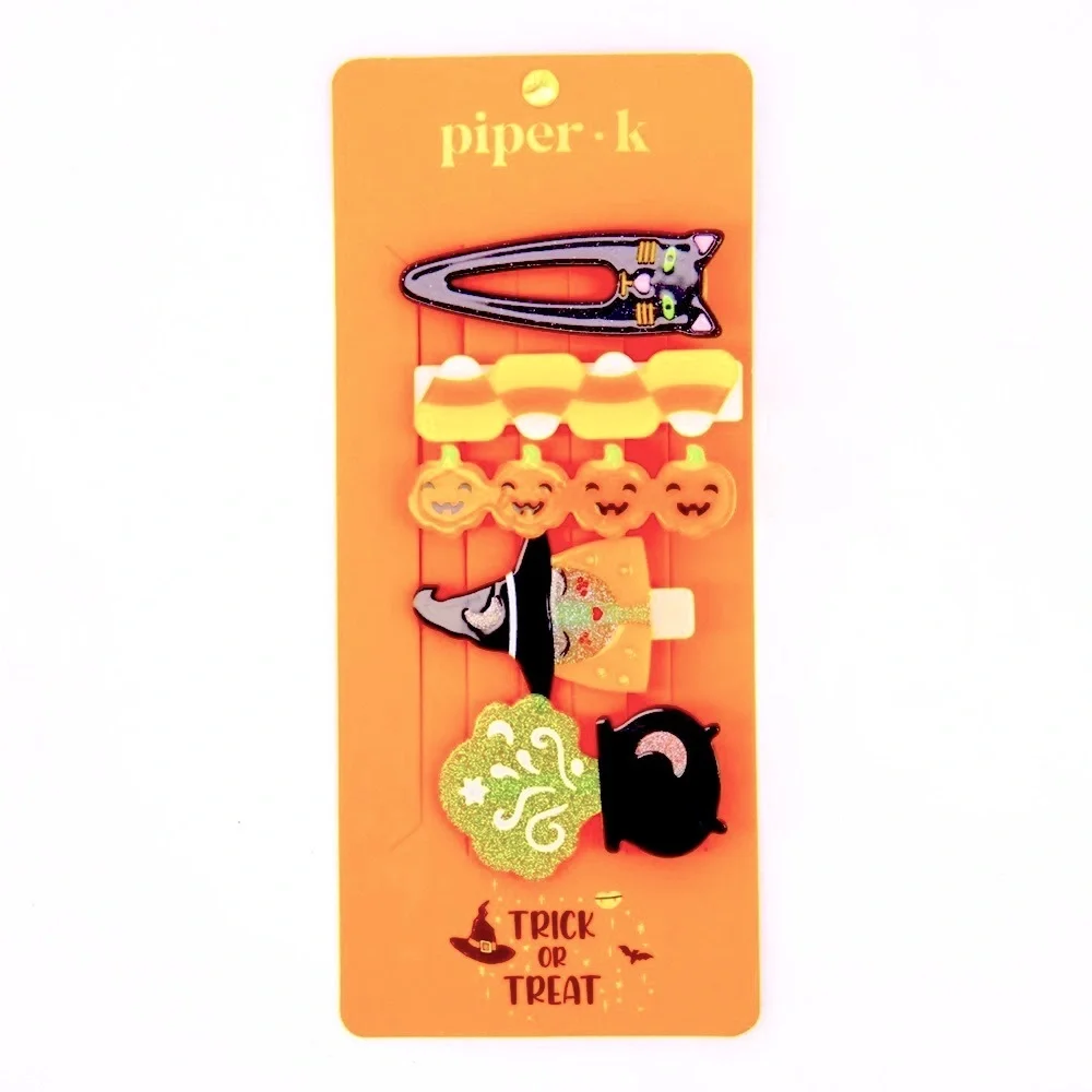 NWT 🧙🎃🐈‍⬛ Piper K Adorable Halloween Hair Claw Clips Set of 5